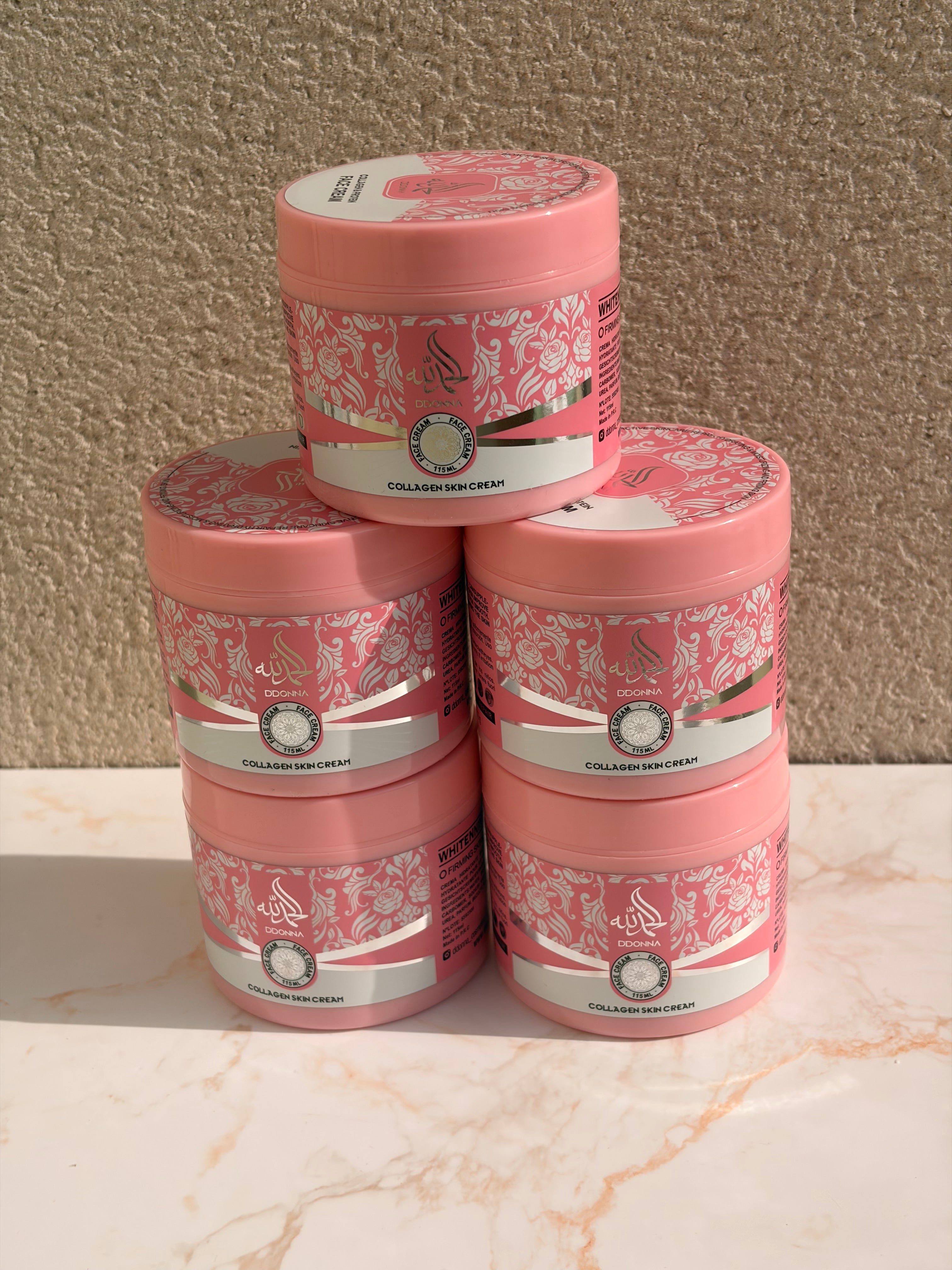 Lot de 5 Pièces - Crème Visage aux Collagène Pinky 115g - D'Donna