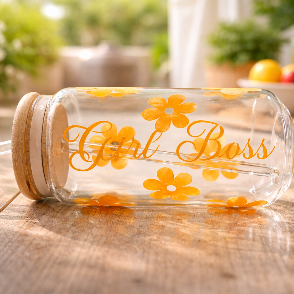 Tasse en verre Fleurs - Girl Boss
